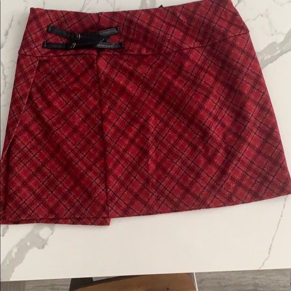 Express Plaid Mini Red Skirt - Picture 1 of 5